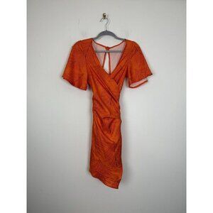 Cupshe Woman’s Orange Floral Romper Short Swim Suit Coverup Size Medium